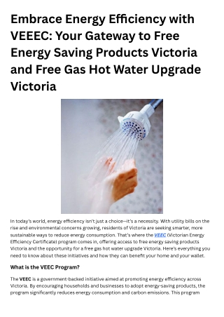 Your Gateway to Free Energy Saving Products Victoria