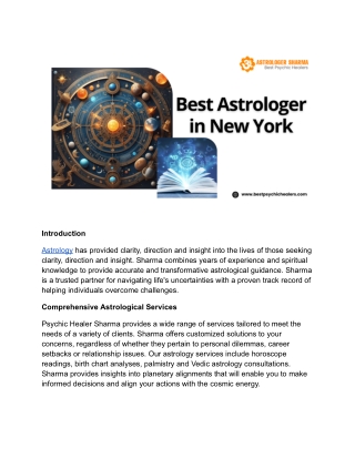 Best Astrologer in New York – Psychic Healer Sharma