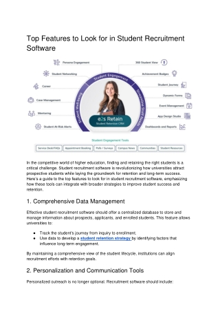 Top Features to Look for in Student Recruitment Software