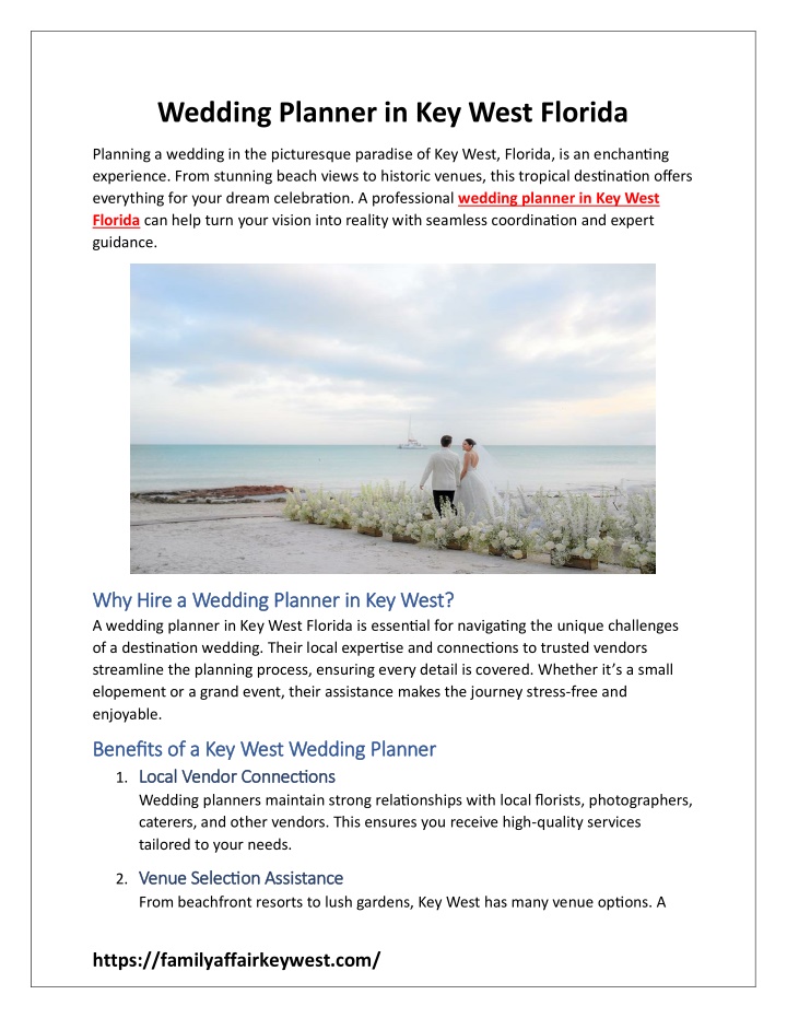 wedding planner in key west florida