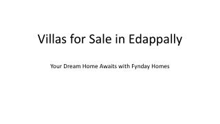 Villa for Sale in Edappally