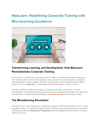 maxlearn redefining corporate training with