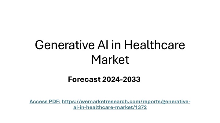 generative ai in healthcare market