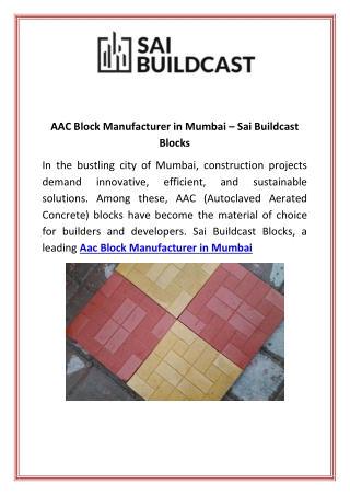 aac block manufacturer in mumbai sai buildcast
