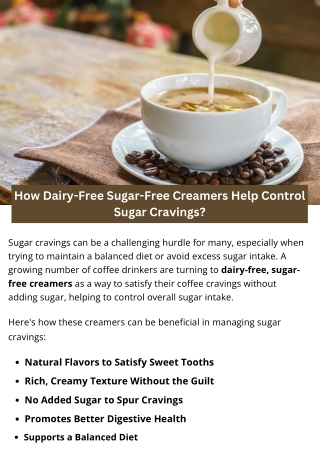 How Dairy-Free Sugar-Free Creamers Help Control Sugar Cravings?