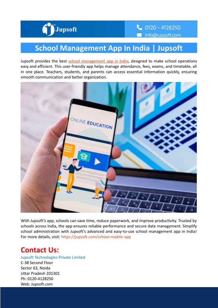 school management app in india jupsoft