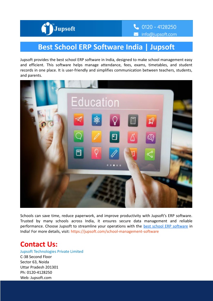 best school erp software india jupsoft