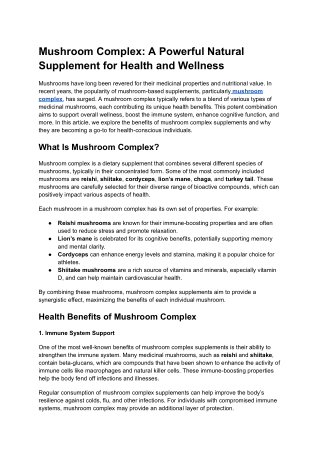 mushroom complex a powerful natural supplement