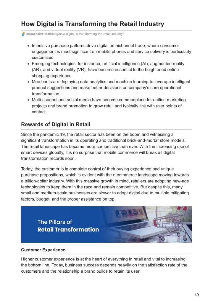 how digital is transforming the retail industry