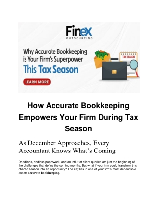 How Accurate Bookkeeping Empowers Your Firm During Tax Season