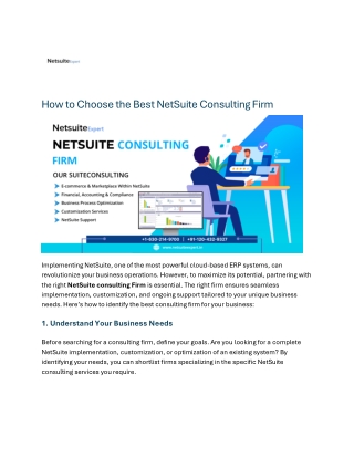 How to Choose the Best NetSuite Consulting Firm