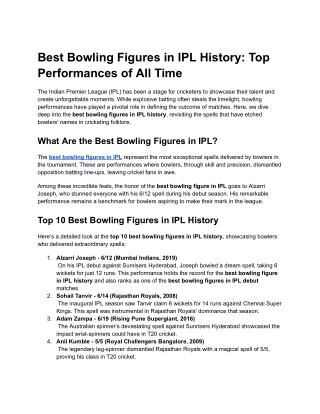 Best Bowling Figures in IPL History_ Top Performances of All Time