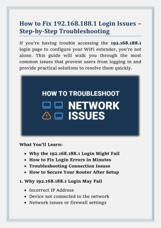 How to Fix 192.168.188.1 Login Issues – Step-by-Step Troubleshooting