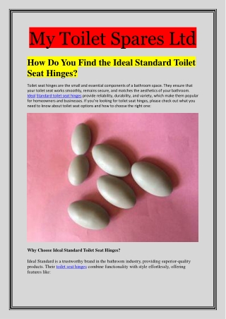 How Do You Find the Ideal Standard Toilet Seat Hinges