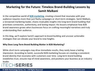 iTech Series Fireside Chat with Samit Malkani From Google