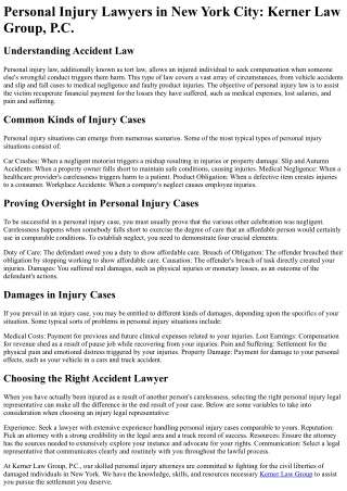personal injury lawyers in new york city kerner