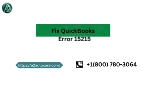 Quick QuickBooks Update Error 15215