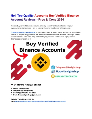 Buy Verified Binance Accounts