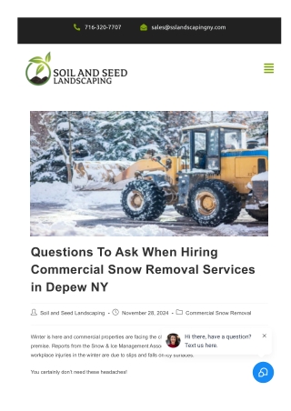 Questions To Ask When Hiring Commercial Snow Removal Services in Depew NY