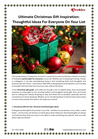 Ultimate Christmas Gift Inspiration: Thoughtful Ideas For Everyone On Your List