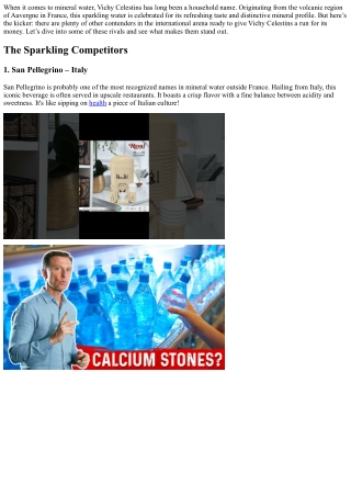 Beyond Borders: International Rivals of Vichy Celestins Mineral Water