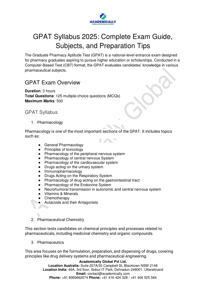 gpat syllabus 2025 complete exam guide subjects