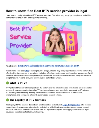 how to know if an best iptv service provider