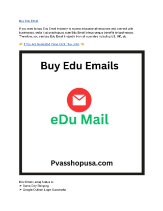 Top Exclusive Website To Buy Edu Emails With USA