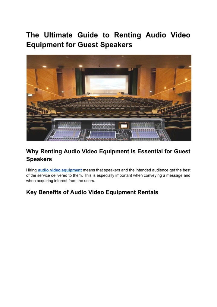 the ultimate guide to renting audio video