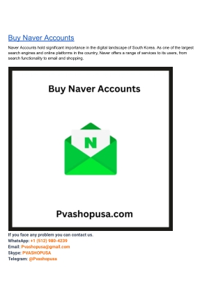 Buy Naver Accounts-100% Safe, Number Verified