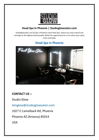 Head Spa In Phoenix | Studioglowsalon.com