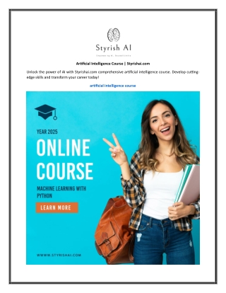 Artificial Intelligence Course  Styrishai.com