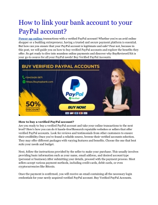 How to link your bank account to your PayPal account