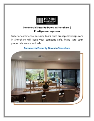 Commercial Security Doors In Shoreham Prestigecoverings.com