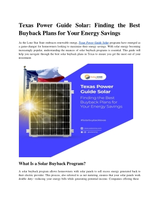 texas power guide solar finding the best buyback plans for your energy savings
