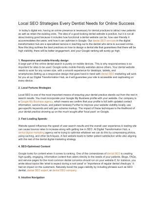 local seo strategies every dentist needs