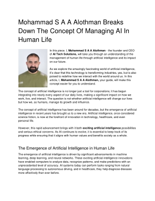 mohammad s a a alothman breaks down the concept