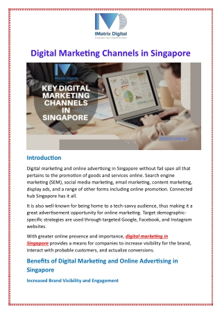 digital marketing channels in singapore