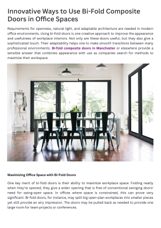 BI-Fold Doors In Manchester | Composite Door Sales