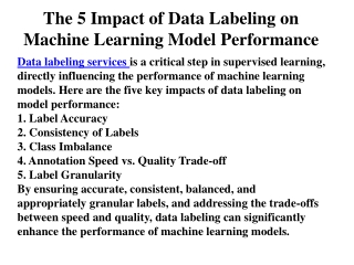 The 5 Impact of Data Labeling on Machine Learning Model Performance