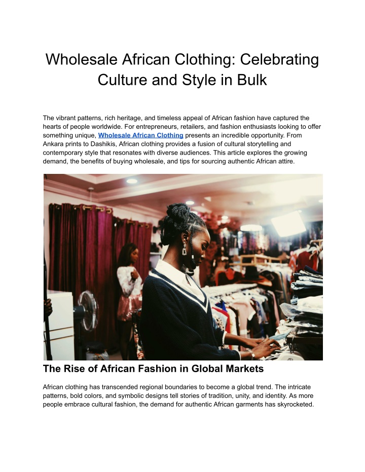 wholesale african clothing celebrating culture