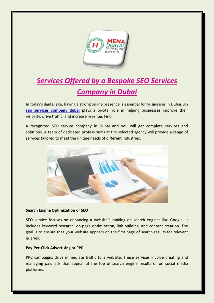 services offered by a bespoke seo services