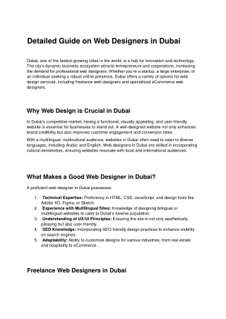 detailed guide on web designers in dubai