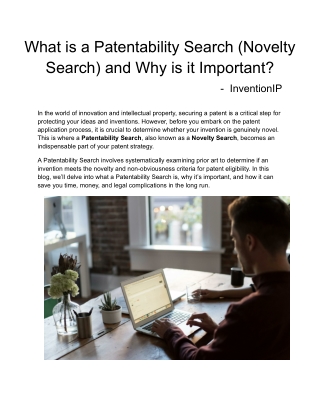 What is a Patentability Search (Novelty Search) and Why is it Important