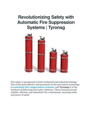 revolutionizing safety with automatic fire