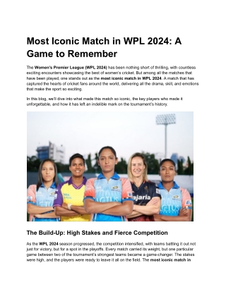 most iconic match in wpl 2024 a game to remember
