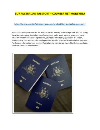 BUY AUSTRALIAN PASSPORT