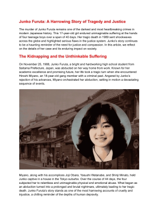 Junko Furuta_ A Harrowing Story of Tragedy and Justice