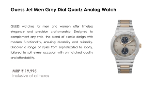 Guess Jet Men Grey Dial Quartz Analog Watch