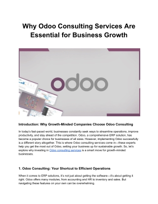 Why Odoo Consulting Services Are Essential for Business Growth - MSS